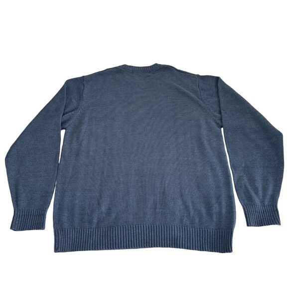 Oscar De La Renta Pullover Sweater Men Size Large Blue Cable Knit Preppy Causal - Picture 2 of 4